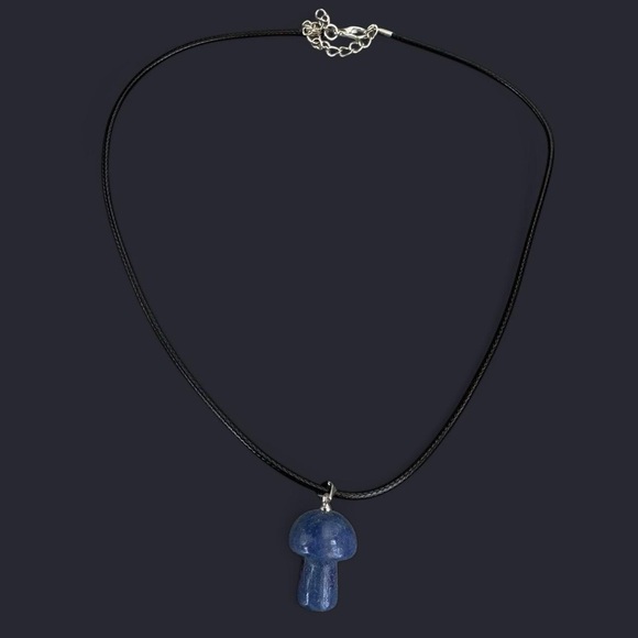 Blue Aventurine Mushroom Pendant Necklace - Picture 1 of 3